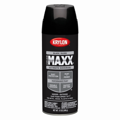 KRYLON DIVERSIFIED BRANDS - Covermaxx Brilliant Spray Paint, Gloss Black, 12-oz, - Picture 1 of 1