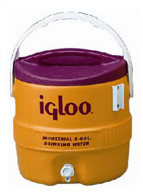 Igloo 3 Gallon Safety Yellow Red Industrial Water Cooler with Spigot