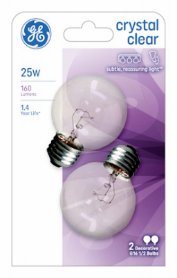 Hammertime Hardware Saginaw Incandescent Globe Bulbs Clear 2 Pk. 25 Watts Pack of 6
