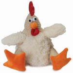 SM WHT Rooster Dog Toy