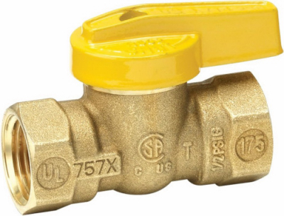 Eastman Straight Flare Brass Gas Ball Valve, 5/8 In. FL x 3/4 In