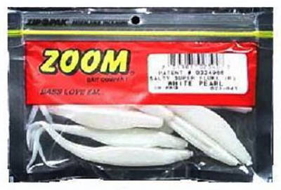 Zoom Fluke Bait, White Plastic, 5-1/4-In., 10-Pk.