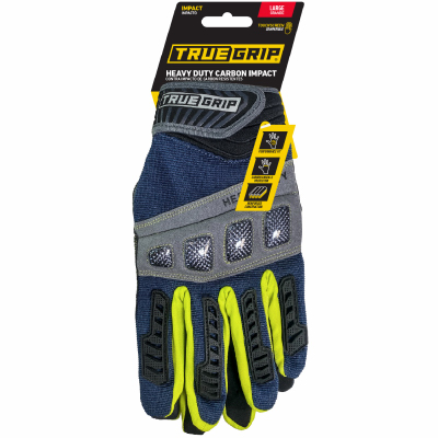 True Grip Heavy-Duty Work Gloves, Touchscreen Compatible, Knuckle
