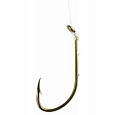 Eagle Claw Snelled Fish Hook, Bronze, Size 8, 6-Pk.