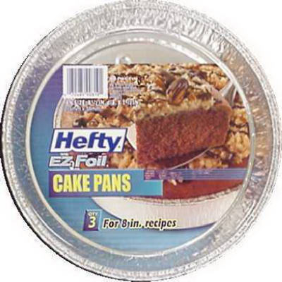 Hefty EZ Foil Cake Pans with Covers 8x8 3CT PKG