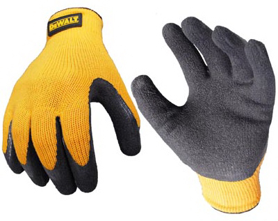 Radians - Dewalt Large Textured Rubber Coated Gripper Glove Rubber Coating Provi #TV141240