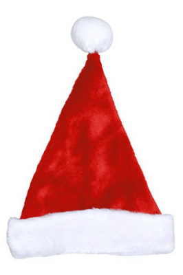 17" RED Plush Santa Hat