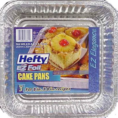 3PK SQ Foil Cake Pan
