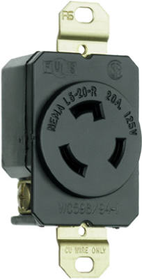 20A125V BLK Lock Outlet