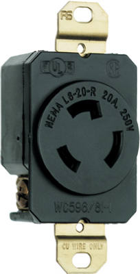 20A250V BLK Lock Outlet