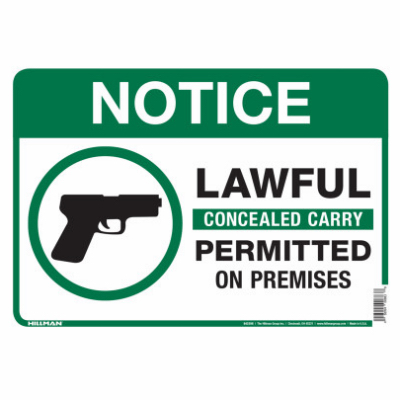 10X14 ConcealCarry Sign