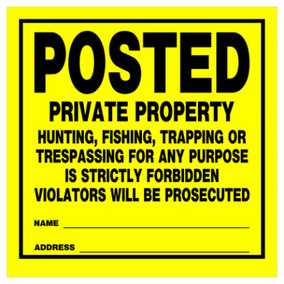 11x11 PrivProp Sign YLW