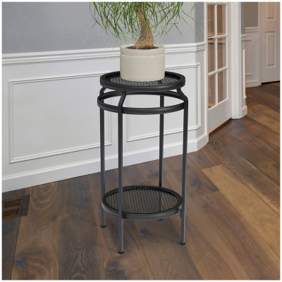 20" BLK DBL Plant Stand