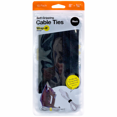 10PK 8" BLK Cable Ties