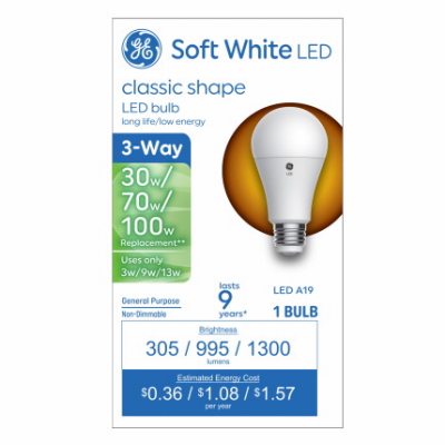 GE LED 3/13W A19 Bulb