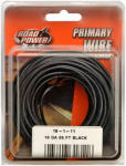 SOUTHWIRE COMPANY LLC 55667333 33', Black, 18 Gauge, Primary Wire, Carded.<br><br><strong>Prop65Warning:</strong><br>This product contains material