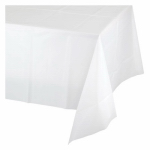 CREATIVE CONVERTING 923272 14', White, Plastic Table Skirt, Will Cover 3 Sides Completely
