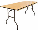 PRE SALES INC 3808 8' x 30", Plywood Folding Table With Bullnose Edge, Steel