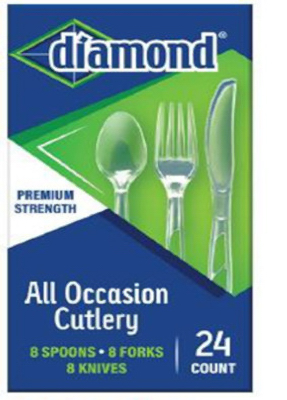 24CT CLR Plas Cutlery
