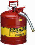 JUSTRITE MFG CO 7250130 5 Gallon, 19 Liter, Type II, RedGas Can, Durable Galvanized