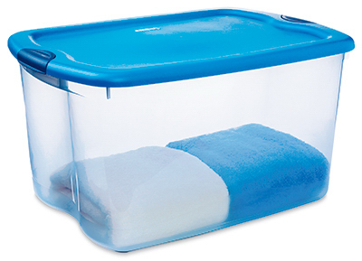 Sterilite - Sterilite 66 QT Blue Latch Storage Box Freshwater Tint Base  With Blue #TV138463