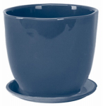 DEROMA 5700383BF 5.91"D x 5.12"H, Medium, Teal, Caspo Planter, With Saucer.<br>Made in:
