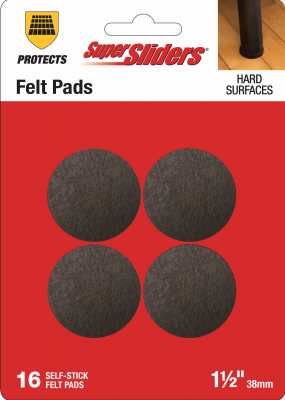 16PK 1.5" RND Felt Pads