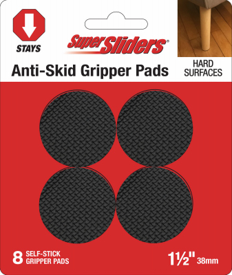 8PK 1.5" RND BLK Pads