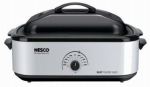 Nesco Roaster, Porcelain Cookwell, Silver, 18-Qts.