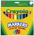 CRAYOLA LLC 58-7722 Crayola, 10 Count, Broad Tip Coloring Marker, Colors Included: Red