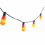 NOMA/INLITEN-IMPORT V33135-88 Sylvania, 10 Light, Orange Edison Style Glass Bulb Light Set