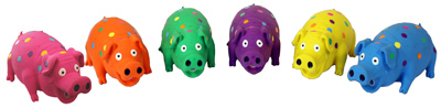 4"Polka Dot Pig Dog Toy