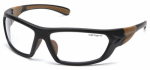 PYRAMEX SAFETY PRODUCTS LLC CHB210D Carbondale, Clear Lens With Black/Tan Frame Safety Glasses, Flexible, Dual