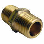 LARSEN SUPPLY CO., INC. 17-8611 1/4" Male Iron Pipe x Male Pipe Thread, Brass, Hex