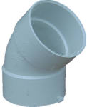 GENOVA PRODUCTS 40640 6" 45 Elbow Sewer & Drain.<br>Made in: US