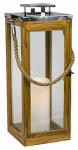 STERNO HOME INC GL29995TK 23", Teak Lantern, With Stainless Steel Top & Rope Handle