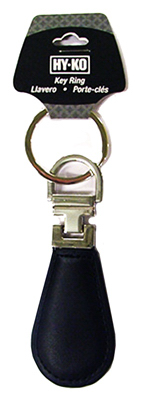 BLK/SLV LTHR Key Ring