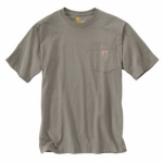 CARHARTT INC K87-DES-MED-REG Carhartt, Medium, Regular, Desert, Men's Work Wear Short Sleeve Pocket