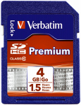Verbatim Premium Classic SDHC Memory Card, 4GB