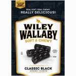 KENNYS CANDY AND CONFECTIONS INC 121111 Wiley Wallaby, 10 OZ, Black Soft & Chewy Liquorice.<br>Made in:
