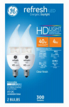 G E LIGHTING 31425 GE, 2 Pack, LED4DCAC-GCDL-2, 4W, Daylight Light Color, Clear Bulb
