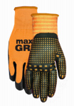 MIDWEST QUALITY GLOVES 94-L MaxGrip, Men's Orange, Glove, Spandex Liner Dipped In Foam Nitrile