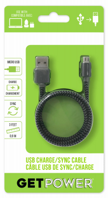 3'Micro USB Braid Cable