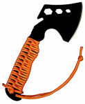 ULTIMATE SURVIVAL TECHNOLOGIES 20-02227-08 Orange, Compact, ParaHatchet FS, Multi-Function Camping Axe, With Black Oxide
