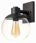 GLOBE ELECTRIC 65851 Portland Collection, 1 Light, Dark Bronze Finish, Wall Sconce, Clear
