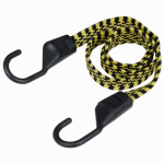 HAMPTON PRODUCTS-KEEPER 06118 48", Ultra Black/Yellow, Flat Bungee Cord, Steel Core Hook Flat