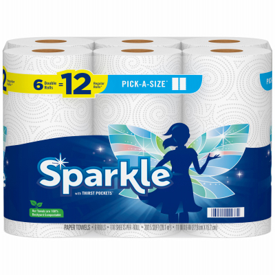 6PK Sparkle Paper Towel