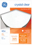 G E LIGHTING 36191 GE, 40G40W, 40W, 5" Diameter White Globe Light Bulb, Maximum