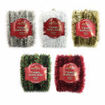 BRITE STAR MANUFACTURING 10-345-55 50', Silky Tinsel Garland, 5 Assorted Colors: Silver, Gold, Red