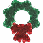 STAR BRIGHT FCBXMDG0285 Holiday Wonderland, 18", Green Wreath With Red Bow LED Tape